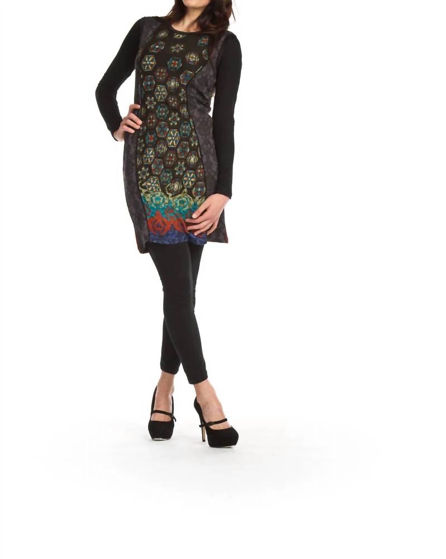Papillon - Sleeveless Stained Glass/damask Panel Sweater