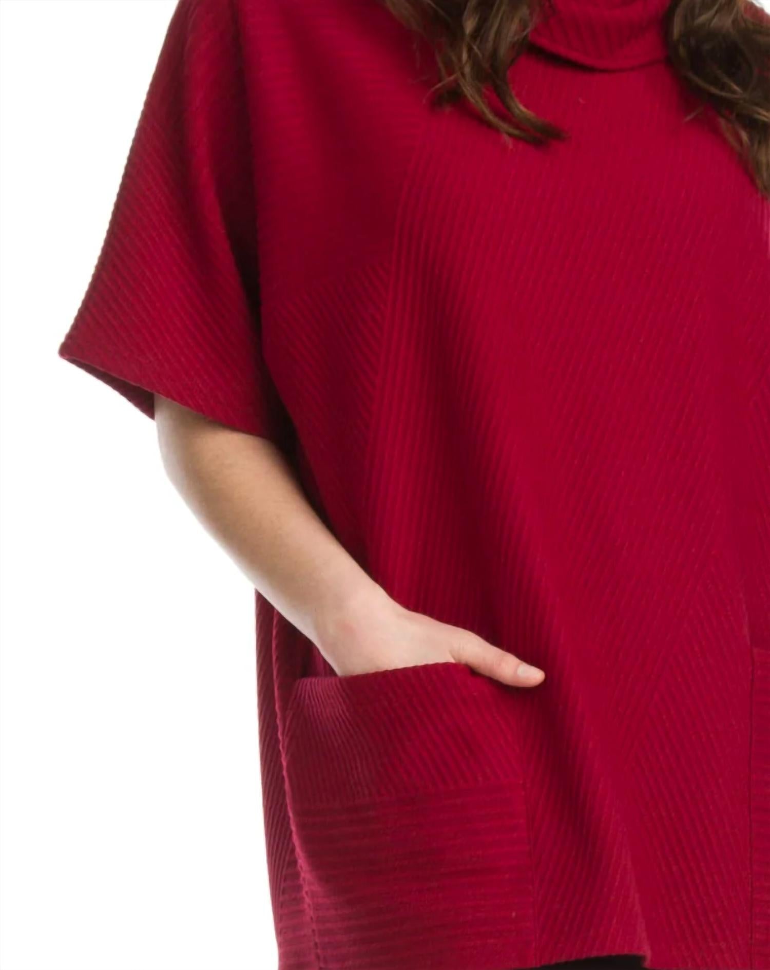 Papillon - Ribbed Cowl Neck Poncho