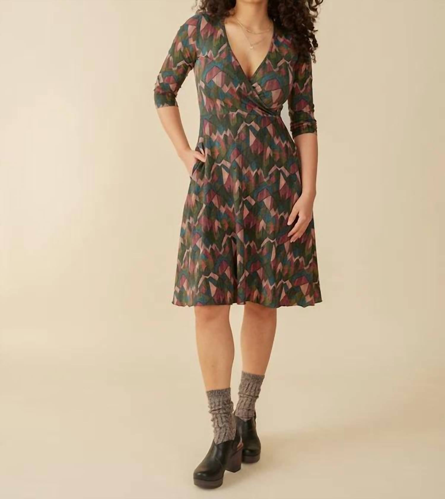 Mata Traders - Callie 3/4 Sleeve Wrap Dress