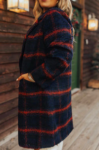 Skies Are Blue - Plaid Long Coat
