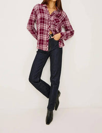 Rails Hunter Long Sleeve Plaid Shirt in winterberry - women's shirt