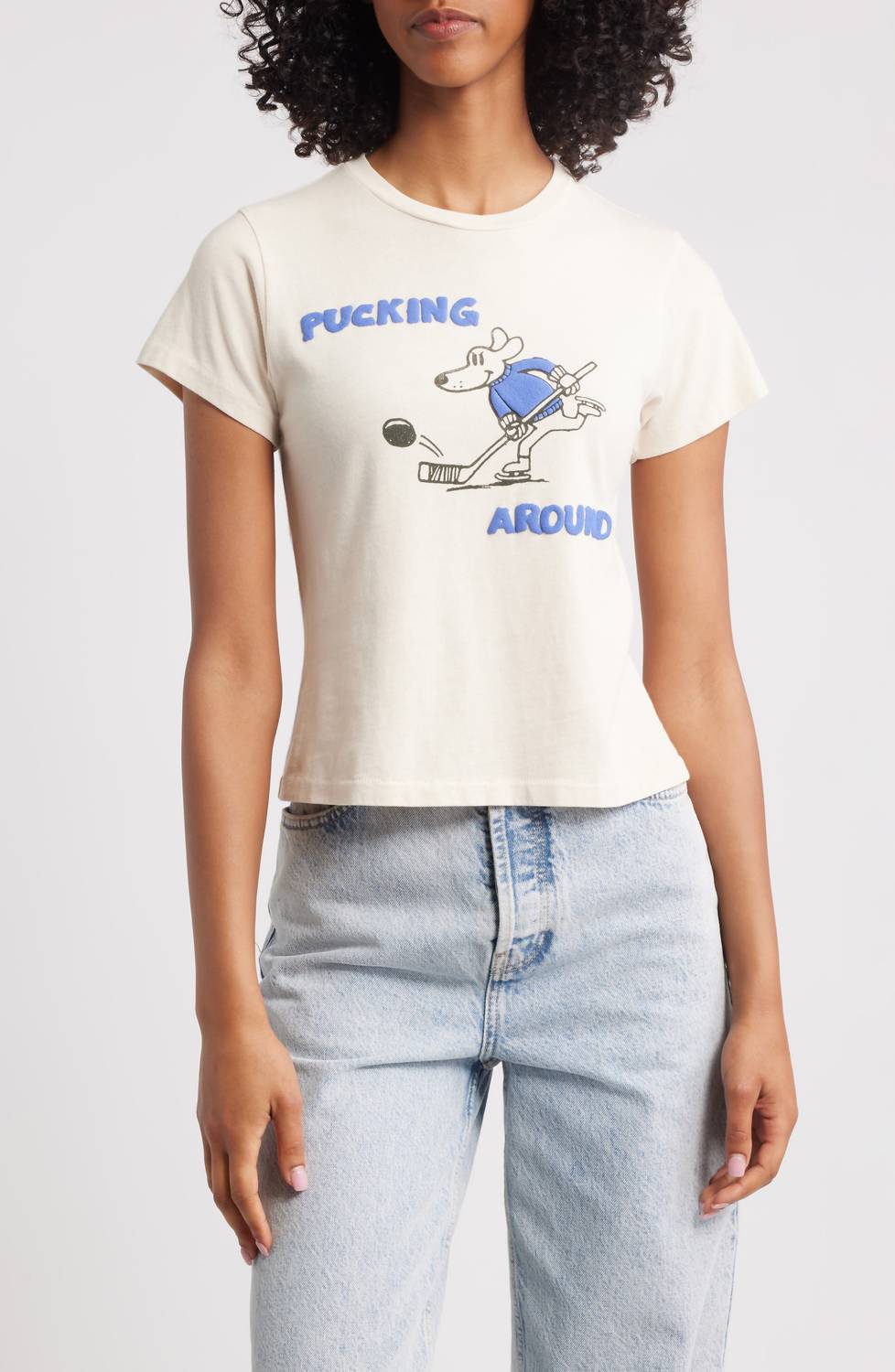 DAYDREAMER Pucking Around Vintage Tee in vintage white - women's t-shirt