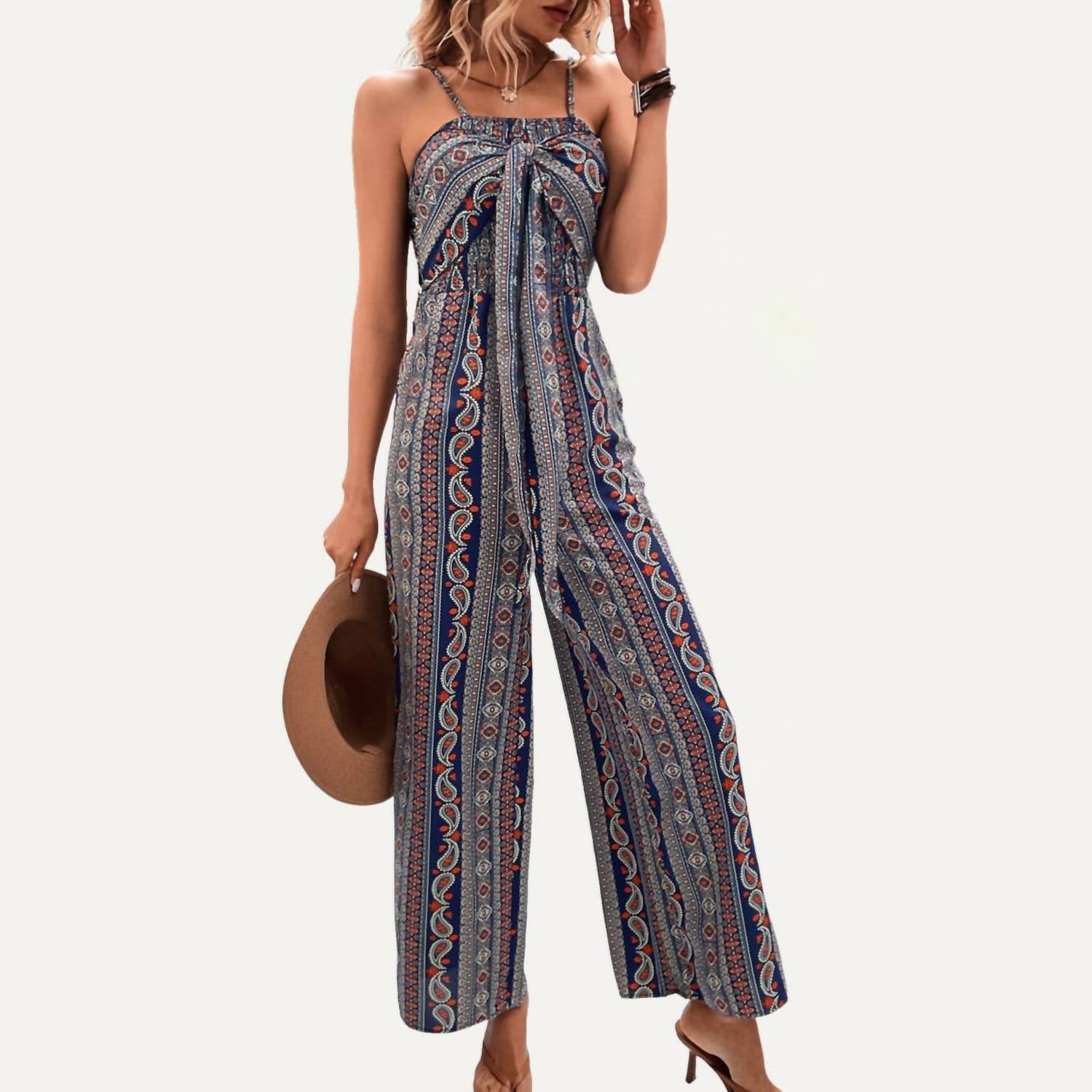 The Moment Collection - Boho Halter Wide Leg Jumpsuit