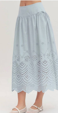 Entro - Eyelet Midi Skirt