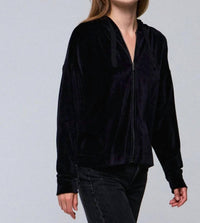 Majestic Filatures - Velour Zip Front Hoodie