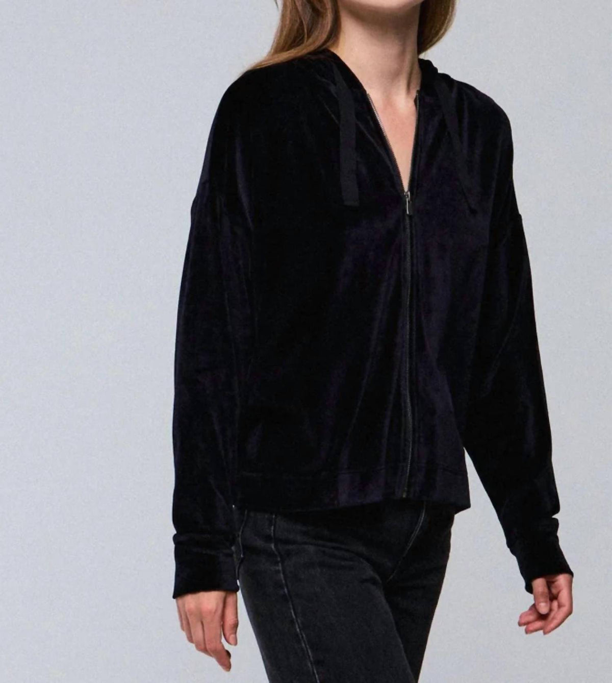 Majestic Filatures - Velour Zip Front Hoodie