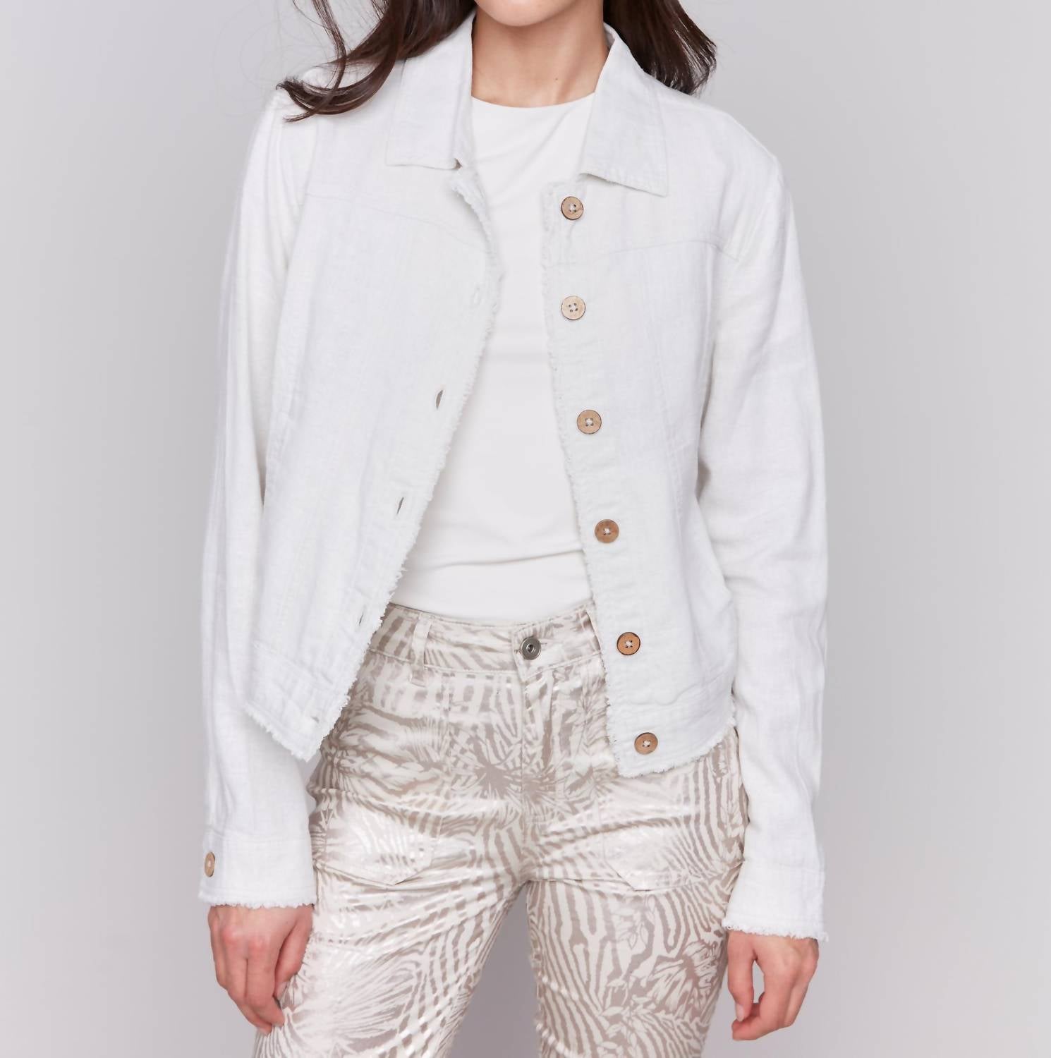 Charlie B - Linen Button Up Jacket