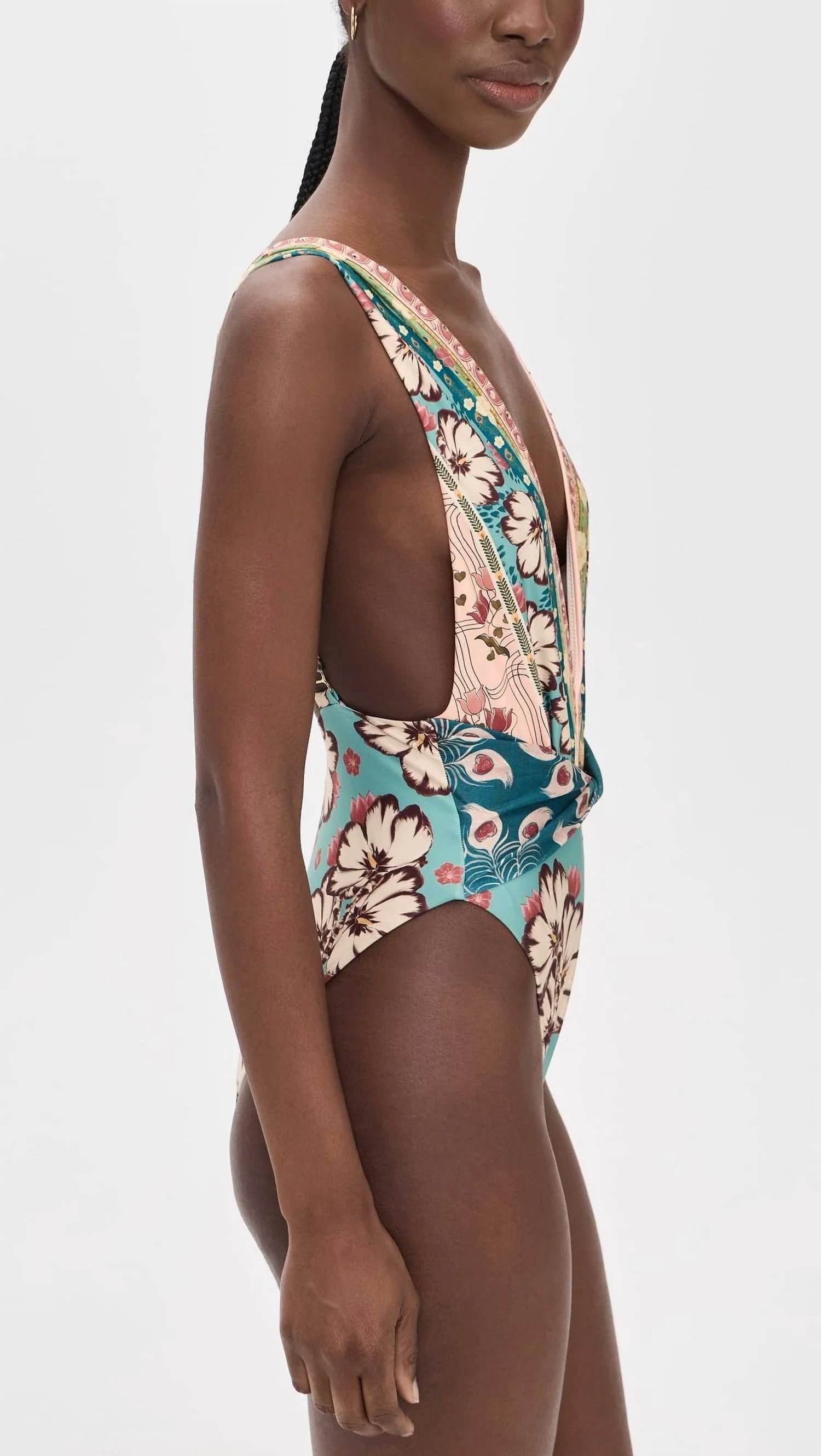 Agua Bendita - Ellis Plume Embellished One Piece