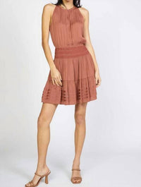 Current Air - Halter Neck Smocked Waist Mini Dress