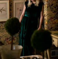 emerald velvet tunic with belt