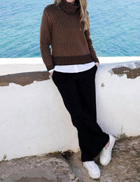 Marble - Ribbed Knit Removable Snood Jumper