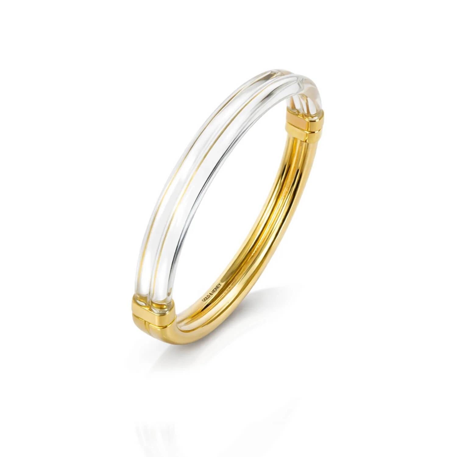 Gold & Honey - Women's Ridge Lucite Hinge Bangle