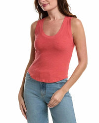 PROJECT SOCIAL T Suki Scoop Neck Rib Tank Top in red - women's tank top