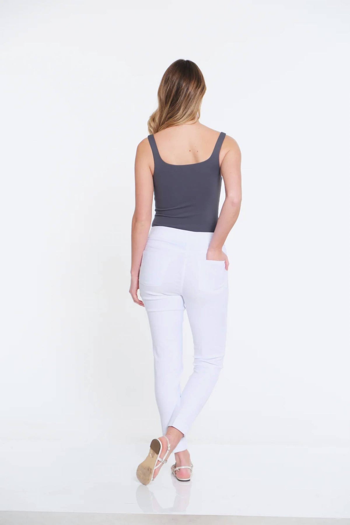 Multiples - Pull-on Ankle Pants With Front And Back Pockets