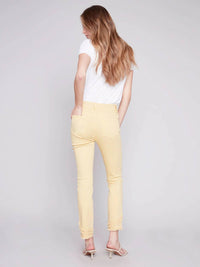 CHARLIE B Slant Fringe Ankle Jean in lemon - women's jeans - view 4