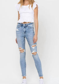 Vervet By Flying Monkey - High Rise Distressed Skinny Jean