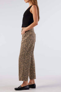 AMO Billie Wide Straight-Leg Jeans in leopard - women's pants - detail view