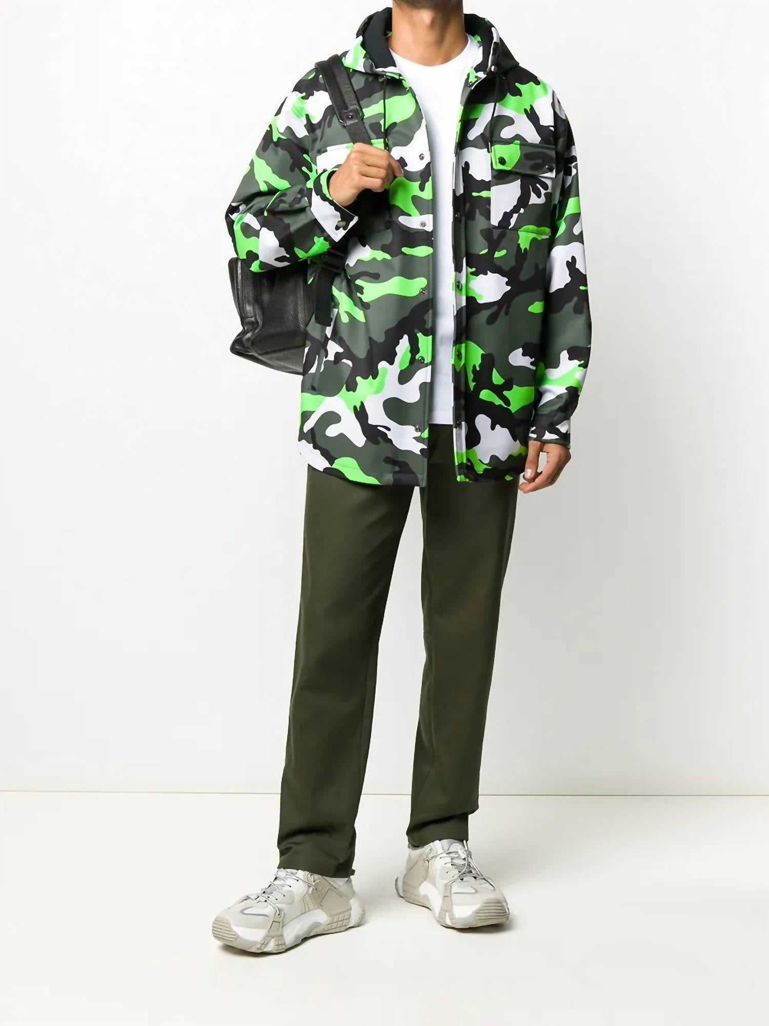 Valentino - Camouflage Print Hooded Jacket