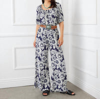 Karen Kane - Sabel Sunflower Print Wide Leg Pant