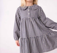 Petit Bateau - Girl's Check Collar Dress