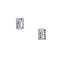 Lafonn - Women's Baguette Halo Stud Earrings