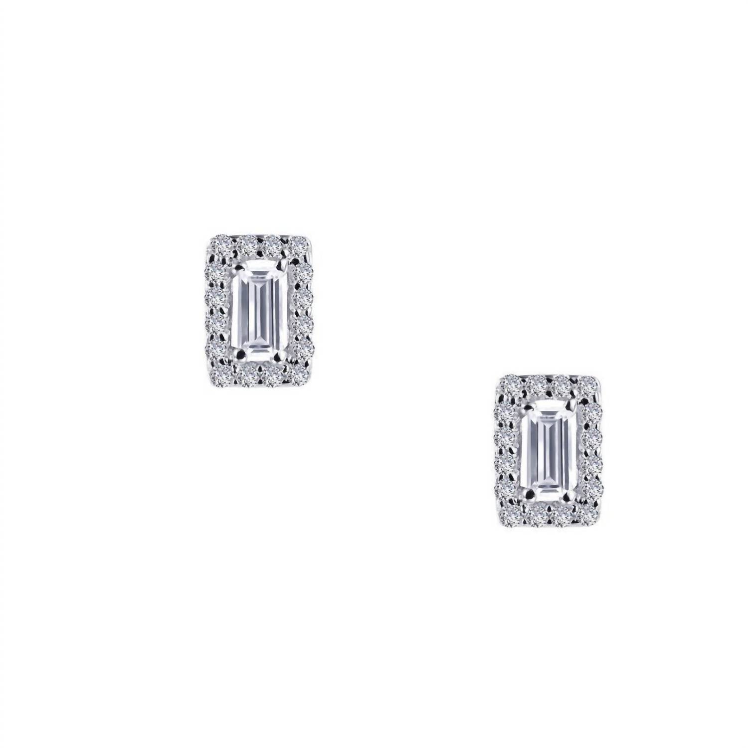 Lafonn - Women's Baguette Halo Stud Earrings