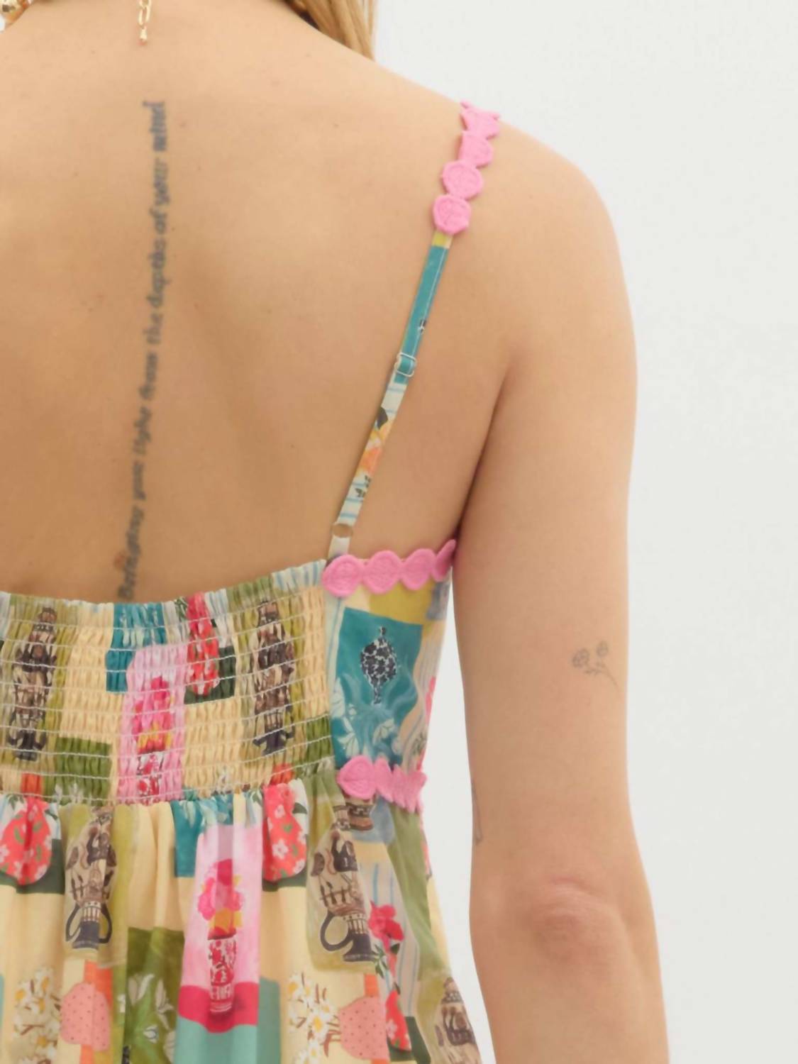 Entro - Italian Vase Print Midi Dress