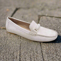 The FLEXX Women's Lionel Loafer in cream - women's flats - detail view