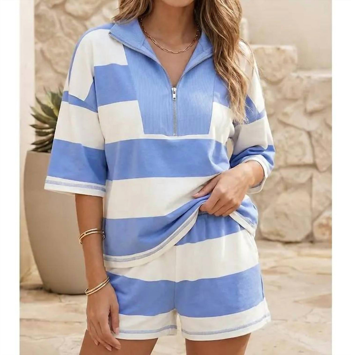 Little Daisy Closet - Half Zip Oversized Set
