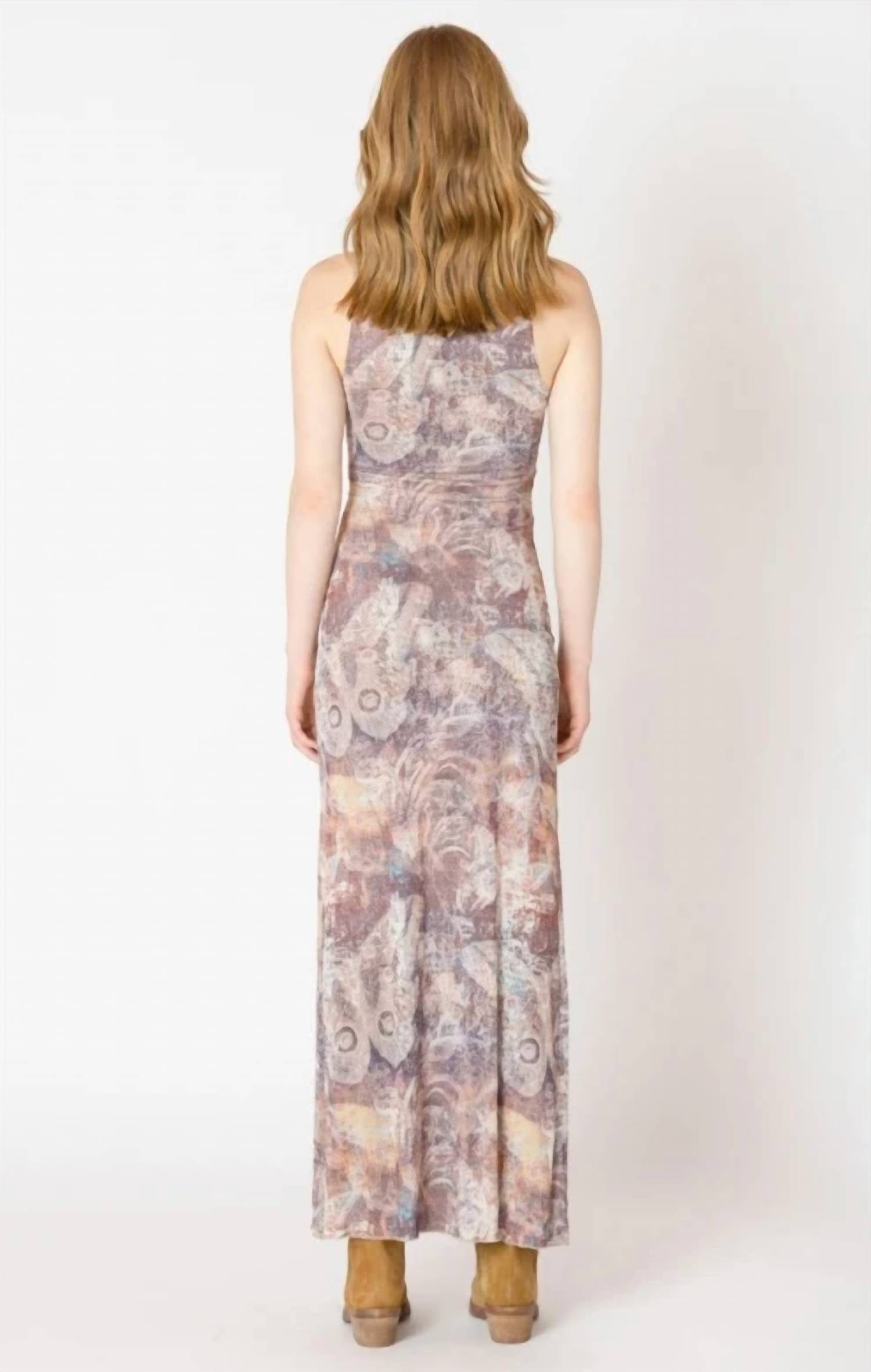 Dex - Abstract Maxi Dress With Slit
