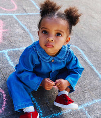 Petit Bateau Lightweight Denim Blouse in blue - kids' blouse