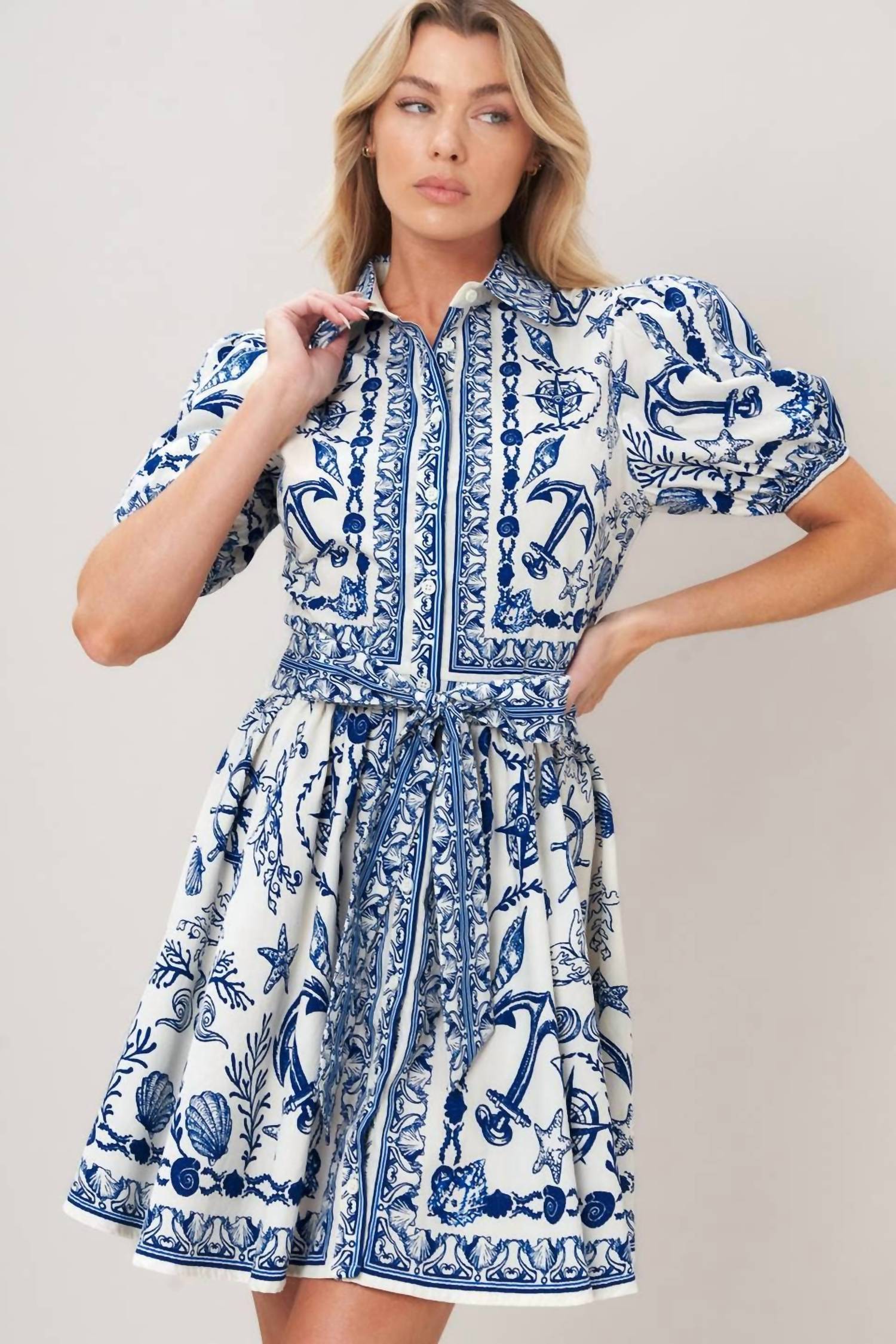 Flying Tomato - Printed Woven Mini Dress