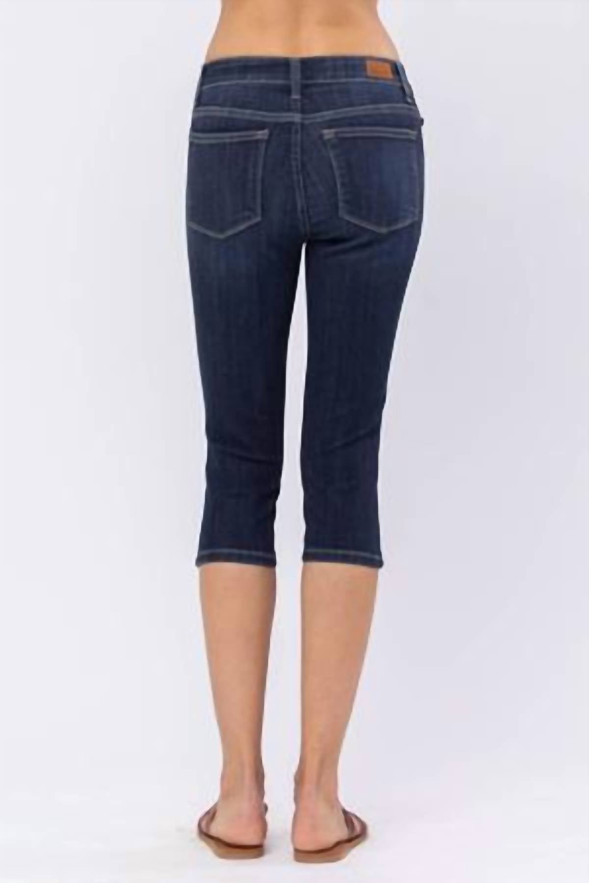 Judy Blue - Women's Non-distressed Skinny Denim Capri