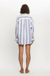 KIVARI Isabelle Shirt in blue stripe - women's shirt - alternate view