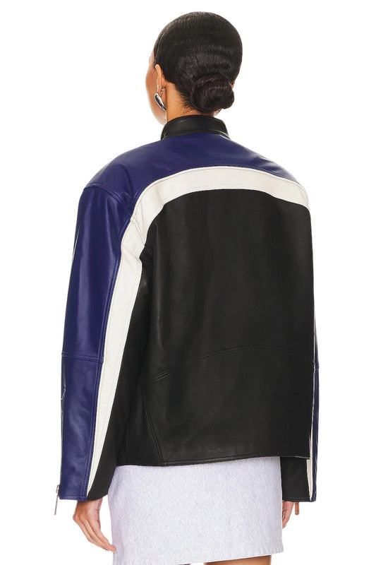 Nbd - OVERSIZED RACING LEATHER MOTO JACKET