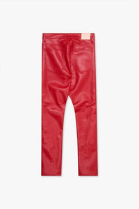 VALABASAS Men’s Merdali Faux Leather Skinny Pants in red - men's jeans - detail view