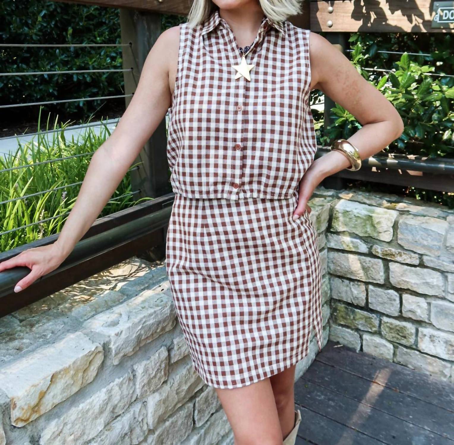 Sadie & Sage - Mustang Gingham Top