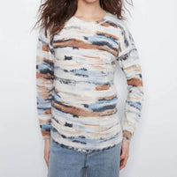 Charlie B - Reversible Drop Shoulder Printed Crew Neck Sweater