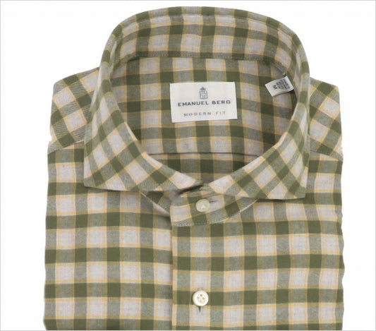 Emanuel Berg - Men's Luxury Brushed Flannel Sport Shirt