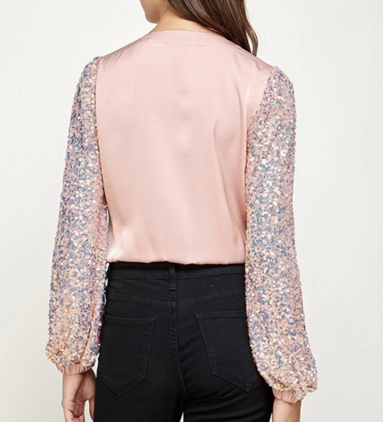 Strut & Bolt - Sequin Sleeve Bodysuit