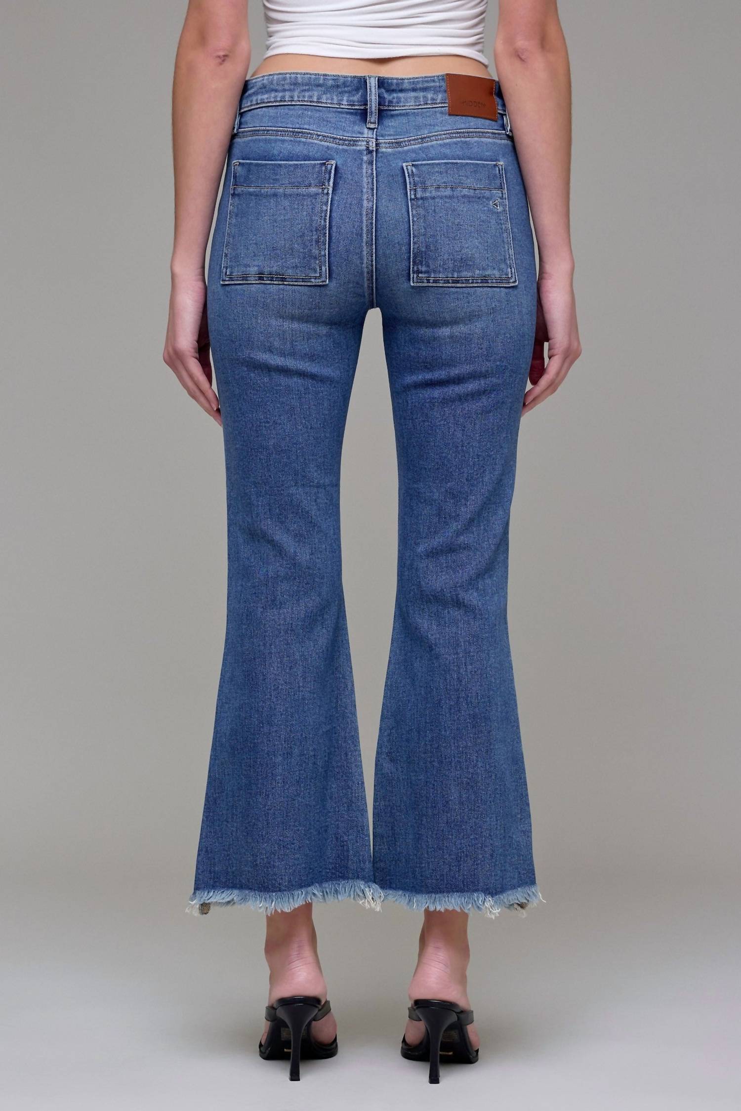 Hidden - Happi Cargo Crop Flare Jeans