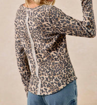 Bibi - Washed Waffle Thermal With Thumb Hole Top