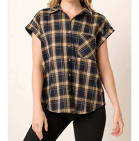Mittoshop - Checkered Plaid Print Shirt