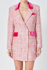 2.7 August Apparel - Premium Tweed Blazer Mini Dress