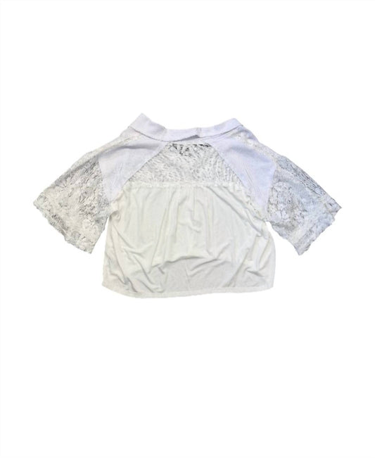 Pol - Women's Lace Ruffle Sleeve Top