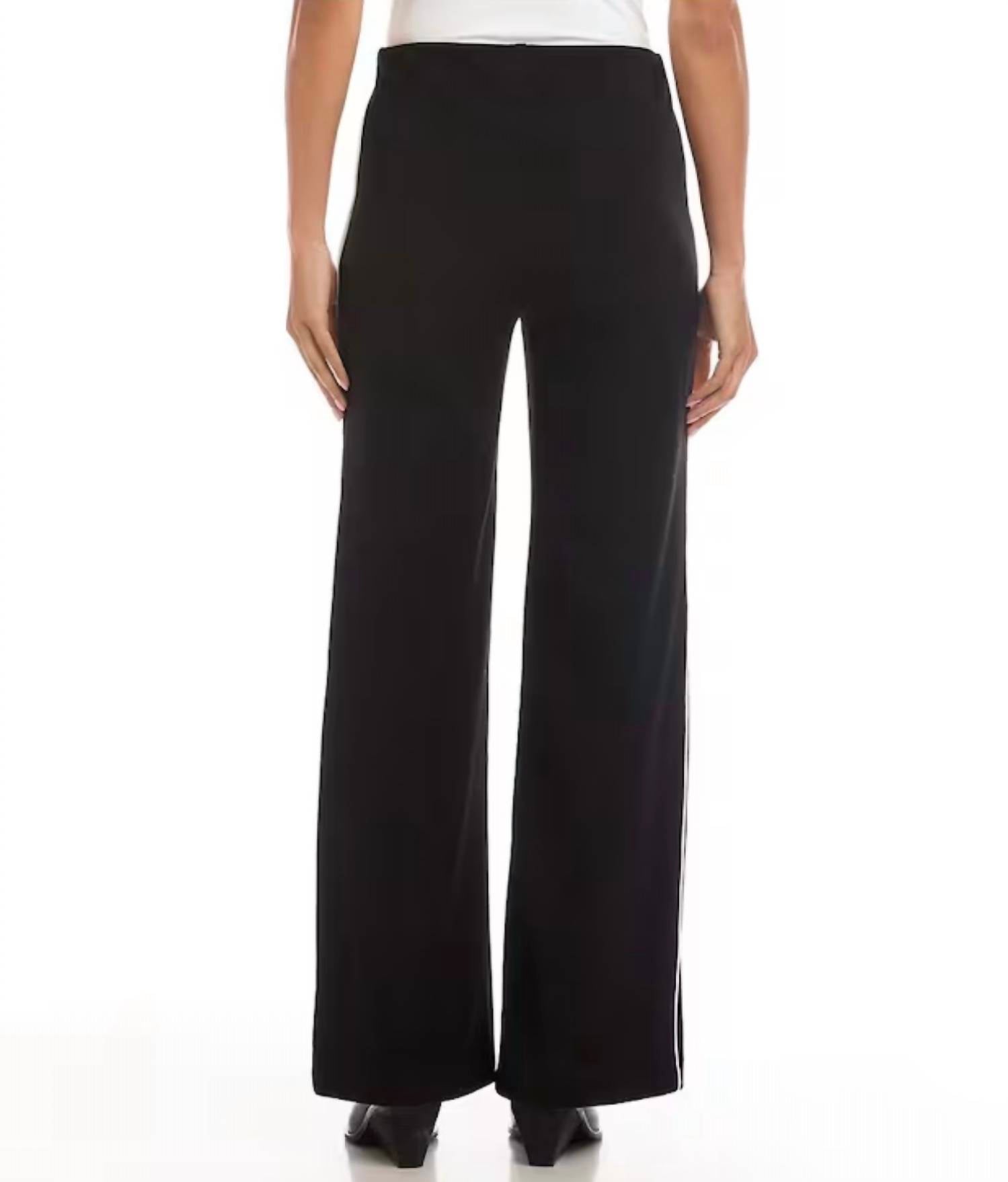 Karen Kane Contrast pant in black and cream - women's pants - alternate view