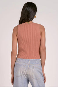 ELAN Sleeveless Sweater Vest in peach - women's tank top - view 4
