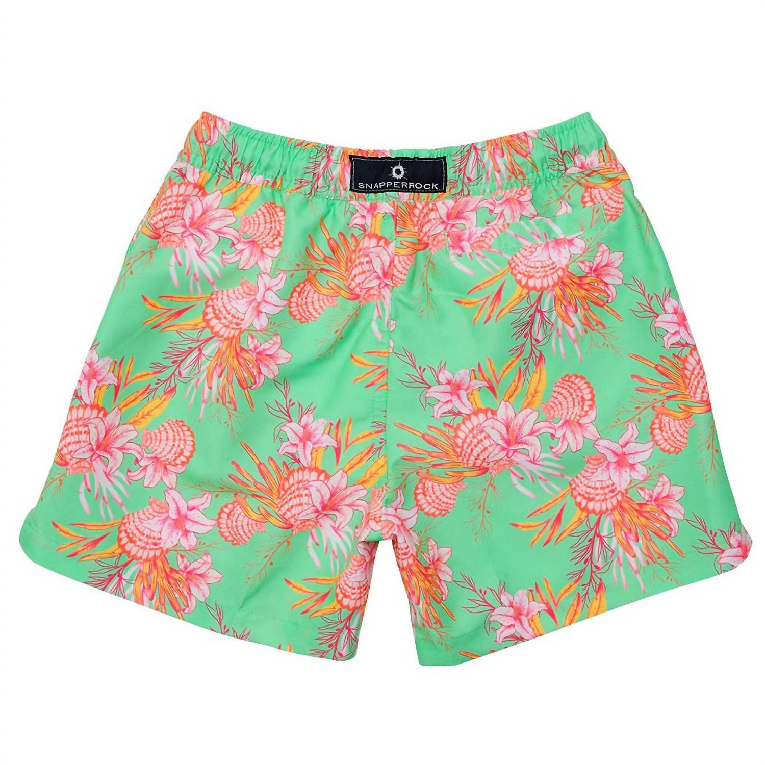Snapper Rock - Boys Coastal Shells Sustainable Swim Shorts