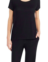 Kensie - Scoop Neck Front Pocket Short Sleeve Sleep Pajama Top