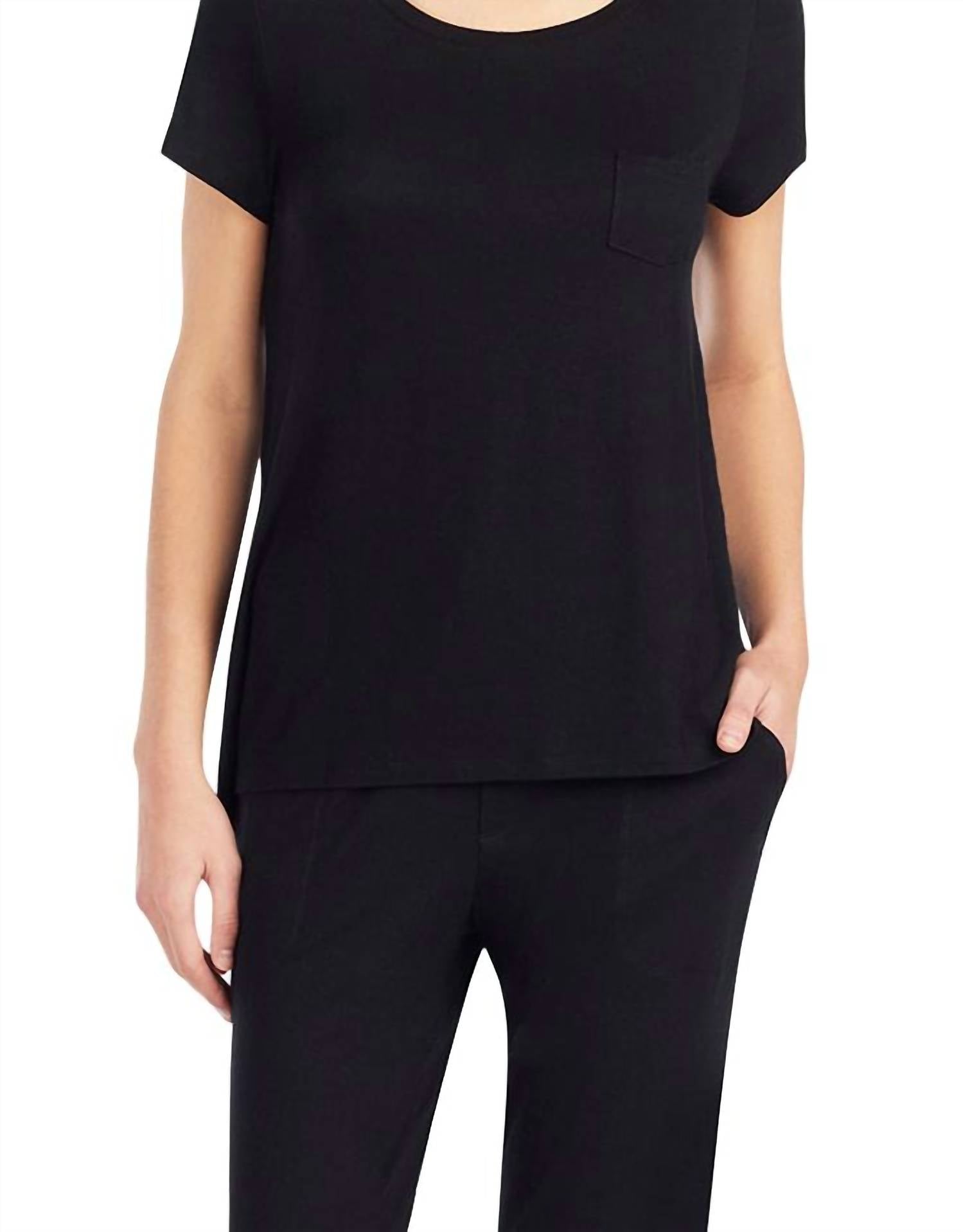 Kensie - Scoop Neck Front Pocket Short Sleeve Sleep Pajama Top